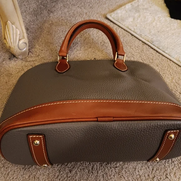 Dooney & Bourke Gray Satchel with Brown Accents - Picture 5 of 10